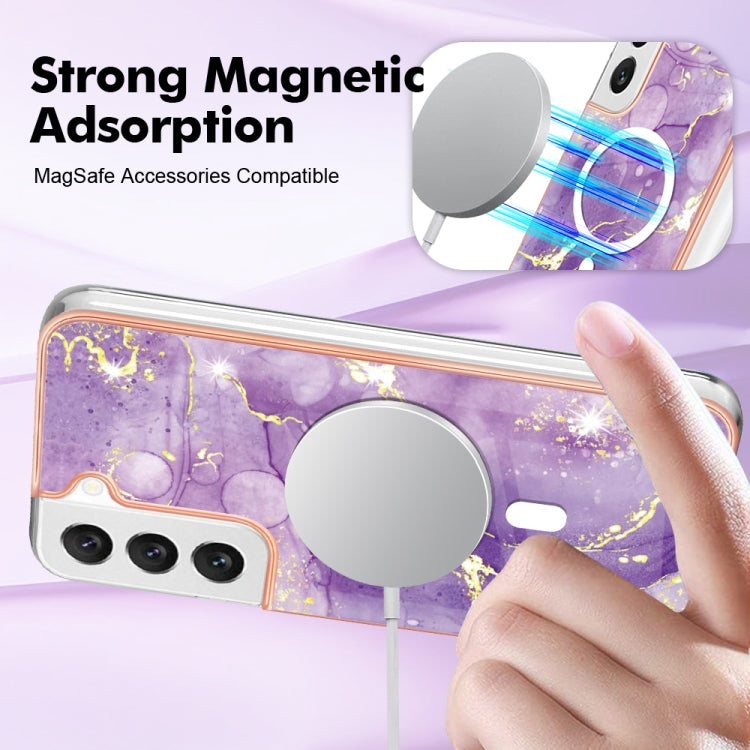 For Samsung Galaxy S23 5G Marble Pattern Dual-side IMD Magsafe TPU Phone Case(Purple 002) - Galaxy S23 5G Cases by PMC TechLife | Online Shopping South Africa | PMC TechLife
