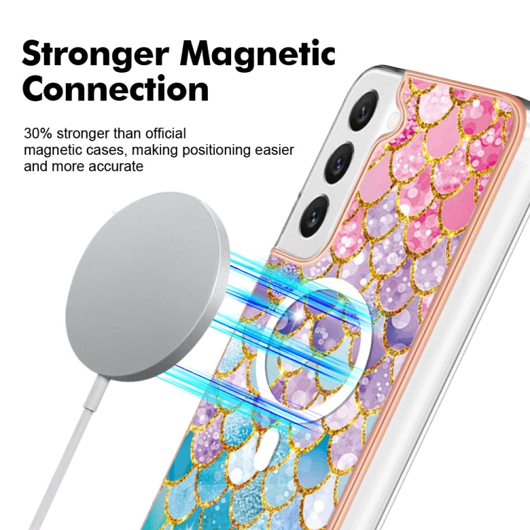 For Samsung Galaxy S23 5G Marble Pattern Dual-side IMD Magsafe TPU Phone Case(Colorful Scales) - Galaxy S23 5G Cases by PMC TechLife | Online Shopping South Africa | PMC TechLife