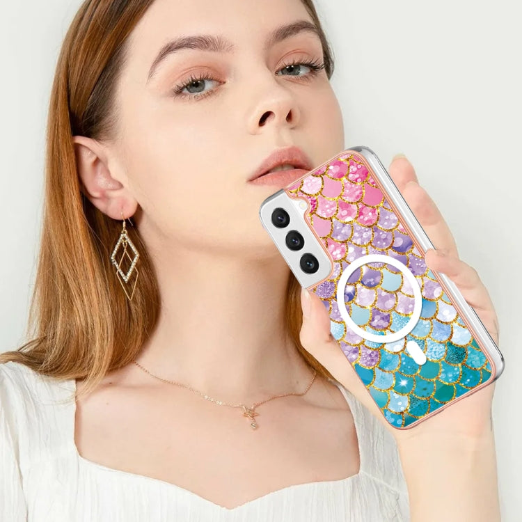 For Samsung Galaxy S23 5G Marble Pattern Dual-side IMD Magsafe TPU Phone Case(Colorful Scales) - Galaxy S23 5G Cases by PMC TechLife | Online Shopping South Africa | PMC TechLife