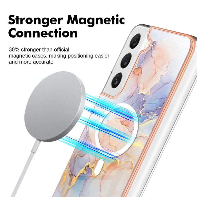 For Samsung Galaxy S23 5G Marble Pattern Dual-side IMD Magsafe TPU Phone Case(White Marble) - Galaxy S23 5G Cases by PMC TechLife | Online Shopping South Africa | PMC TechLife