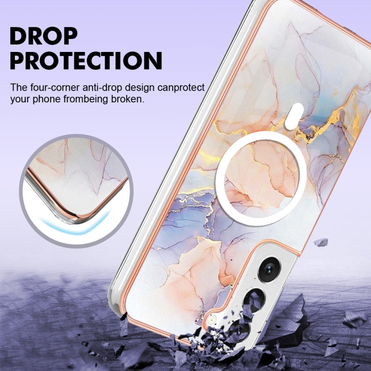 For Samsung Galaxy S23 5G Marble Pattern Dual-side IMD Magsafe TPU Phone Case(White Marble) - Galaxy S23 5G Cases by PMC TechLife | Online Shopping South Africa | PMC TechLife
