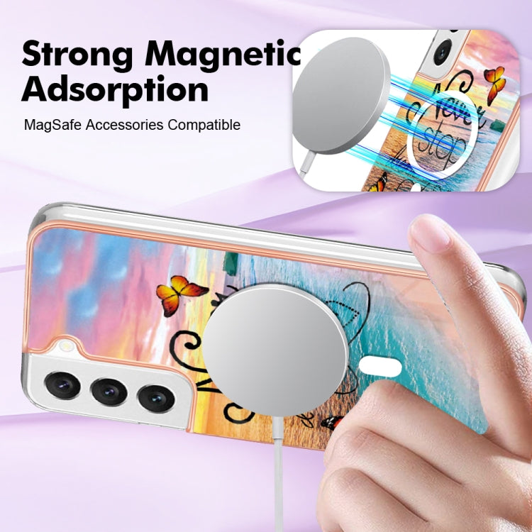 For Samsung Galaxy S23+ 5G Marble Pattern Dual-side IMD Magsafe TPU Phone Case(Dream Butterfly) - Galaxy S23+ 5G Cases by PMC TechLife | Online Shopping South Africa | PMC TechLife