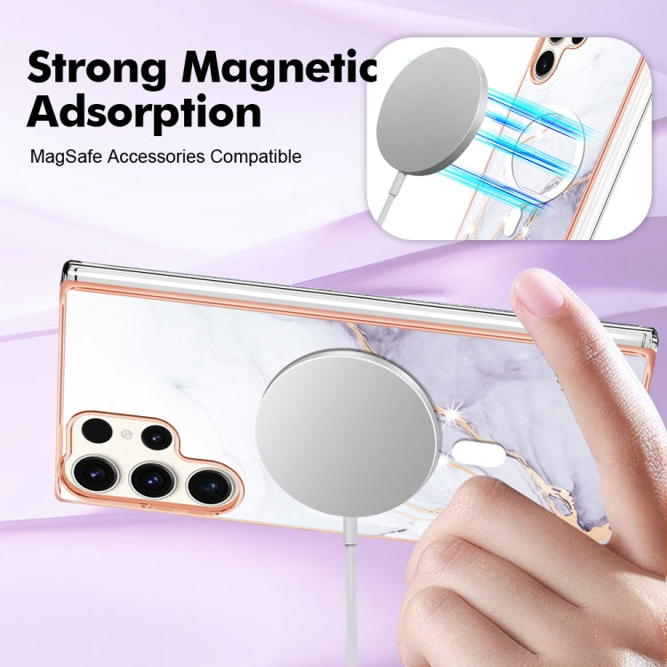 For Samsung Galaxy S23 Ultra 5G Marble Pattern Dual-side IMD Magsafe TPU Phone Case(White 006) - Galaxy S23 Ultra 5G Cases by PMC TechLife | Online Shopping South Africa | PMC TechLife
