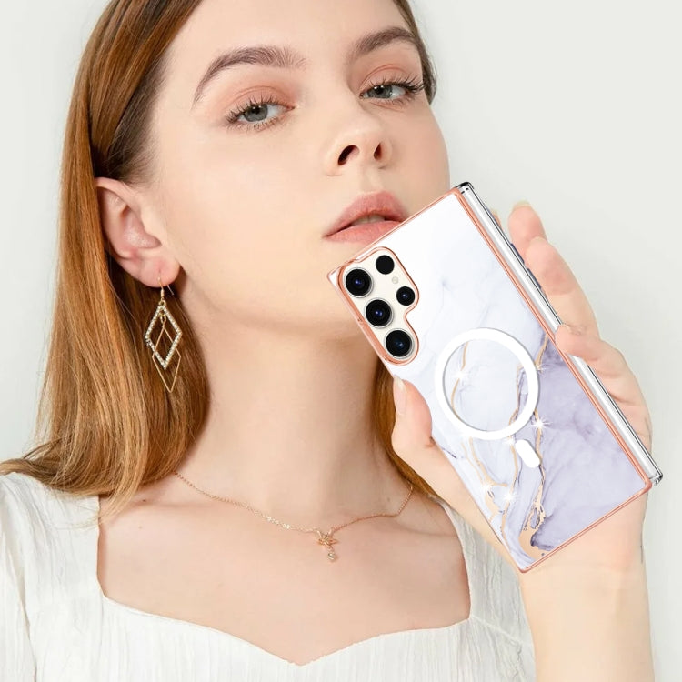 For Samsung Galaxy S23 Ultra 5G Marble Pattern Dual-side IMD Magsafe TPU Phone Case(White 006) - Galaxy S23 Ultra 5G Cases by PMC Jewellery | Online Shopping South Africa | PMC Jewellery