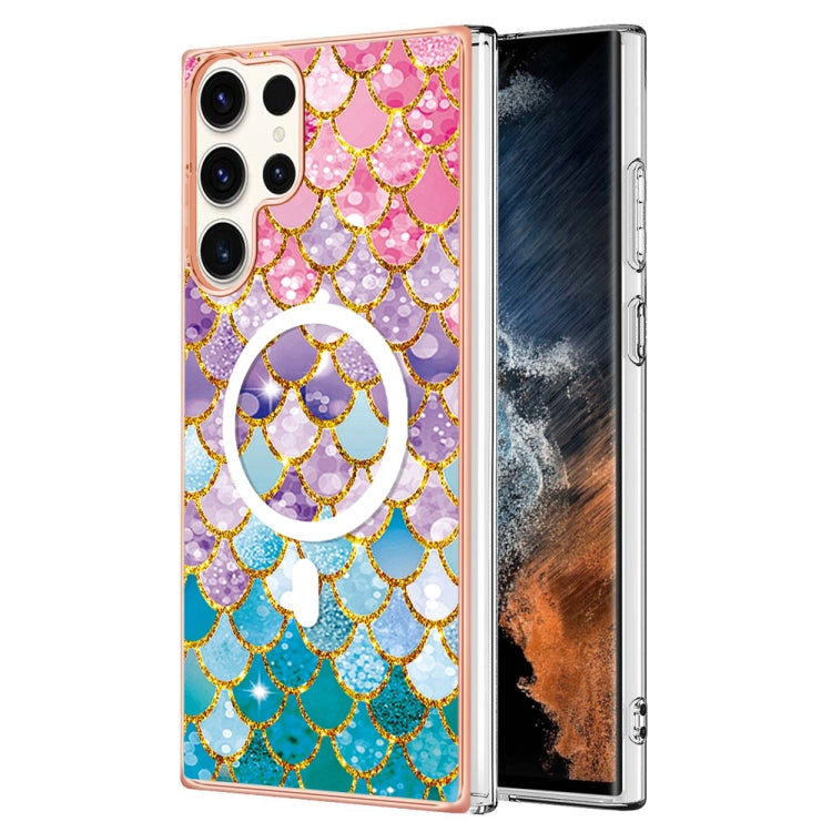 For Samsung Galaxy S23 Ultra 5G Marble Pattern Dual-side IMD Magsafe TPU Phone Case(Colorful Scales) - Galaxy S23 Ultra 5G Cases by PMC Jewellery | Online Shopping South Africa | PMC Jewellery