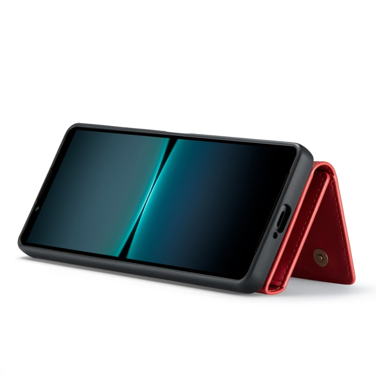 For Sony Xperia 1 V DG.MING M1 Series 3-Fold Multi Card Wallet + Magnetic Phone Case(Red) - Sony Cases by DG.MING | Online Shopping South Africa | PMC TechLife | Buy Now Pay Later Mobicred