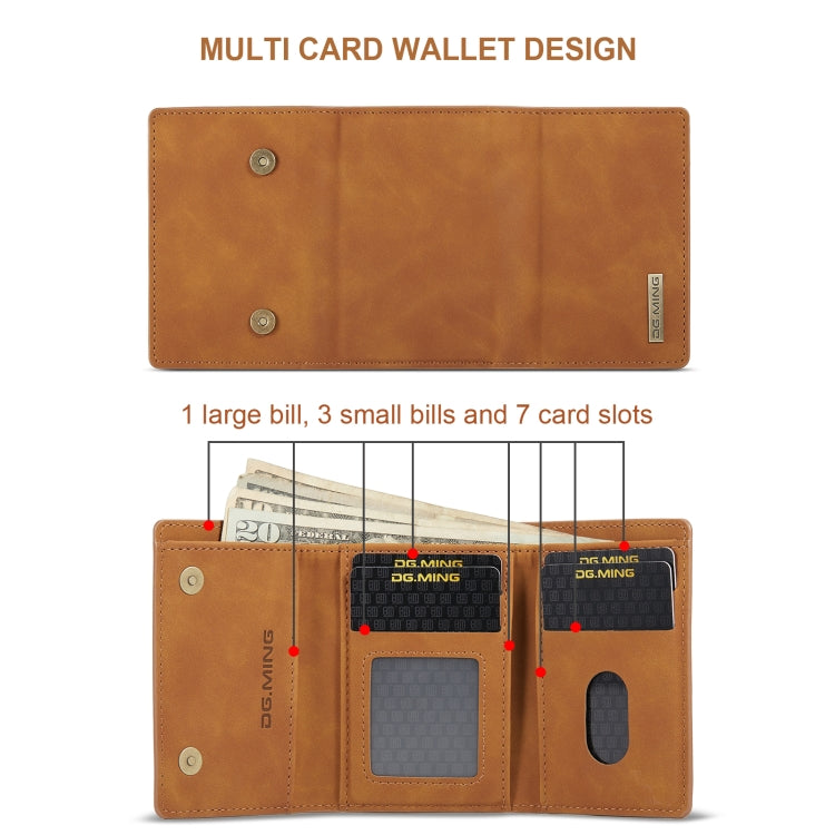 For Sony Xperia 1 VI DG.MING M1 Series 3-Fold Multi Card Wallet + Magnetic Phone Case(Brown) - Sony Cases by DG.MING | Online Shopping South Africa | PMC TechLife | Buy Now Pay Later Mobicred