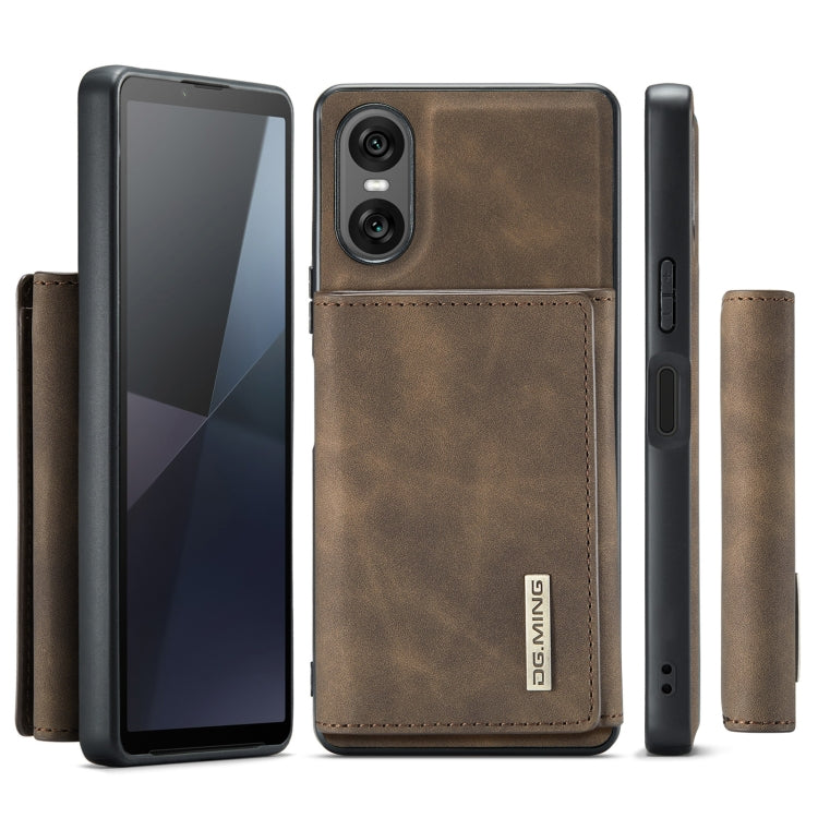 For Sony Xperia 10 VI DG.MING M1 Series 3-Fold Multi Card Wallet + Magnetic Phone Case(Coffee) - Sony Cases by DG.MING | Online Shopping South Africa | PMC TechLife | Buy Now Pay Later Mobicred