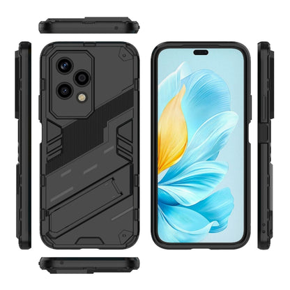 For Honor 200 Lite Global Punk Armor 2 in 1 PC + TPU Phone Case with Holder(Black) - Honor Cases by PMC Jewellery | Online Shopping South Africa | PMC Jewellery | Buy Now Pay Later Mobicred