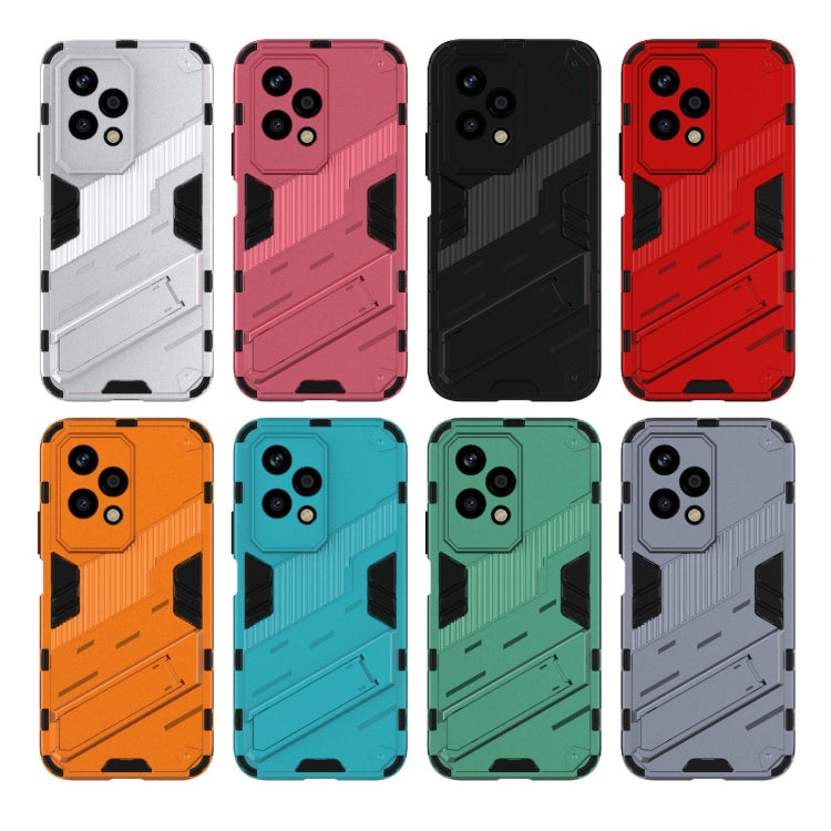 For Honor 200 Lite Global Punk Armor 2 in 1 PC + TPU Phone Case with Holder(Blue) - Honor Cases by PMC TechLife | Online Shopping South Africa | PMC TechLife | Buy Now Pay Later Mobicred