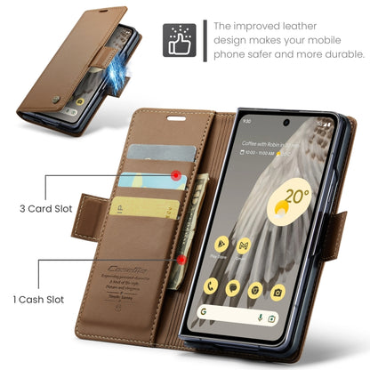 For Google Pixel Fold CaseMe 023 Butterfly Buckle Litchi Texture RFID Anti-theft Leather Phone Case(Brown) - Google Cases by CaseMe | Online Shopping South Africa | PMC Jewellery | Buy Now Pay Later Mobicred