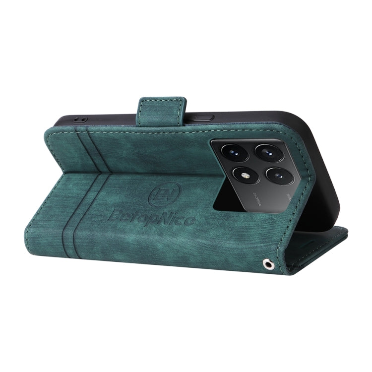 For Xiaomi Redmi K70 / K70 Pro 5G BETOPNICE Dual-side Buckle Leather Phone Case(Green) - Xiaomi Cases by BETOPNICE | Online Shopping South Africa | PMC Jewellery | Buy Now Pay Later Mobicred