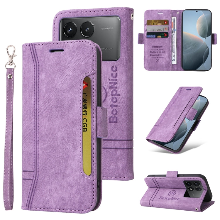 For Xiaomi Redmi K70 / K70 Pro 5G BETOPNICE Dual-side Buckle Leather Phone Case(Purple) - K70 Cases by BETOPNICE | Online Shopping South Africa | PMC Jewellery | Buy Now Pay Later Mobicred