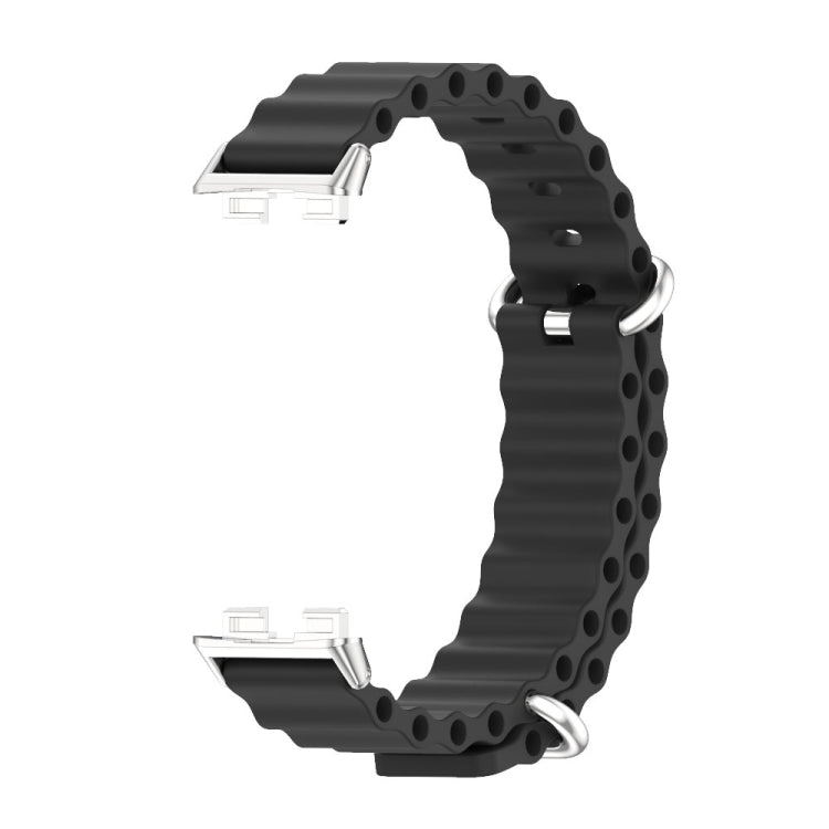 For Huawei Band 8 / 9 / 10 Mijobs Marine Silicone Breathable Watch Band(Black+Silver) - free shipping - PMc TechLife - Order now!