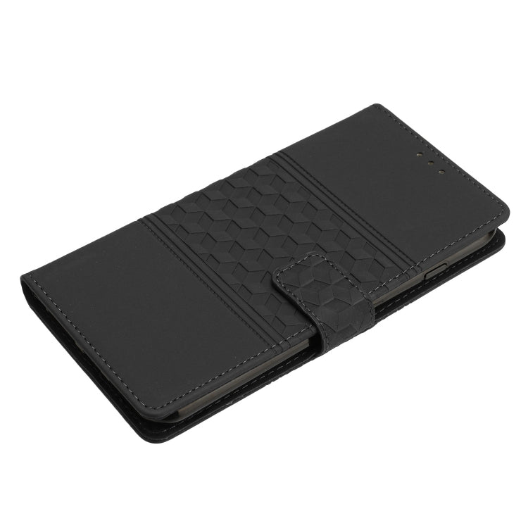 For iPhone 16 Diamond Embossed Skin Feel Leather Phone Case(Black) - iPhone 16 Cases by PMC Jewellery | Online Shopping South Africa | PMC Jewellery | Buy Now Pay Later Mobicred