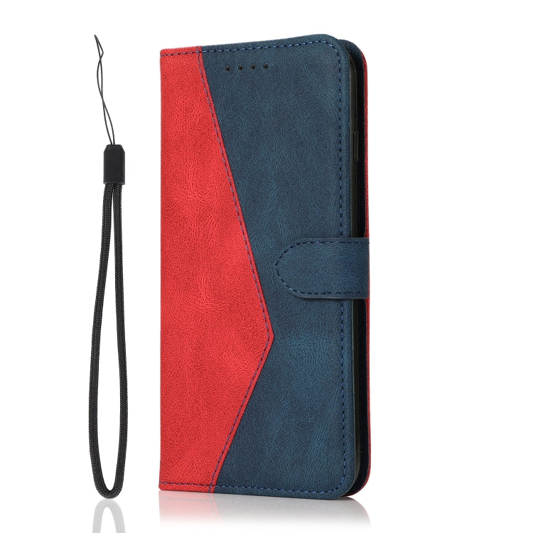 For iPhone 16 Plus Dual-color Stitching Leather Phone Case(Red Blue) - iPhone 16 Plus Cases by PMC Jewellery | Online Shopping South Africa | PMC Jewellery | Buy Now Pay Later Mobicred