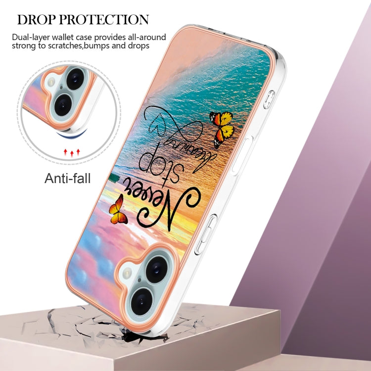 For iPhone 16 Plus Electroplating Pattern IMD TPU Shockproof Case(Dream Chasing Butterfly) - iPhone 16 Plus Cases by PMC Jewellery | Online Shopping South Africa | PMC Jewellery | Buy Now Pay Later Mobicred