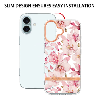 For iPhone 16 Plus Flowers and Plants Series IMD TPU Phone Case(Pink Gardenia) - iPhone 16 Plus Cases by PMC Jewellery | Online Shopping South Africa | PMC Jewellery | Buy Now Pay Later Mobicred