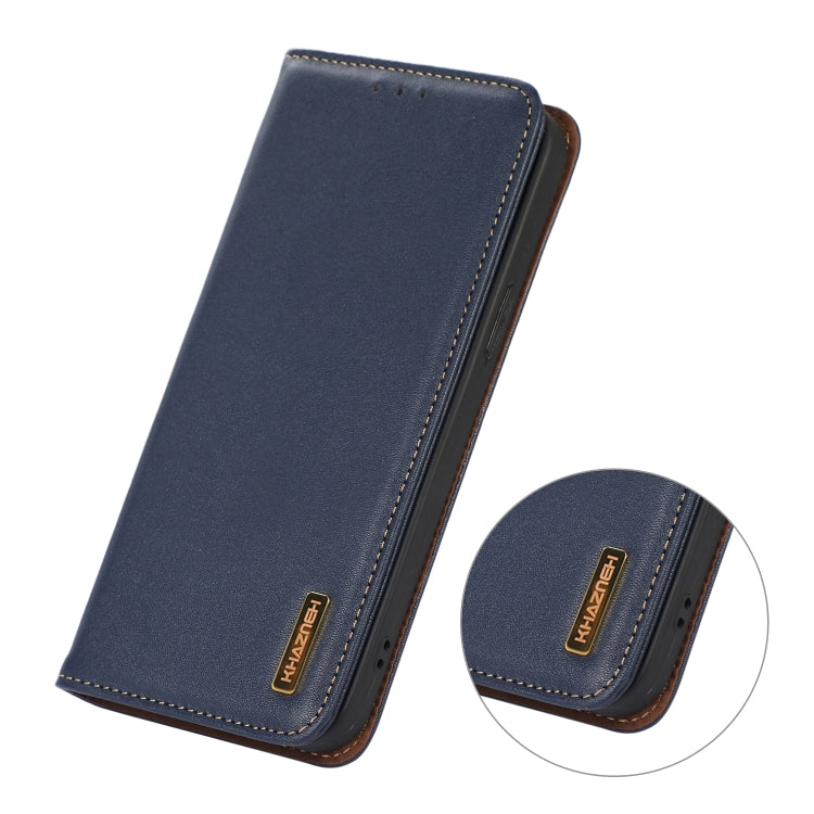 For Samsung Galaxy S24 KHAZNEH Nappa Top Layer Cowhide Leather Phone Case(Blue) - Galaxy Phone Cases by PMC Jewellery | Online Shopping South Africa | PMC Jewellery | Buy Now Pay Later Mobicred