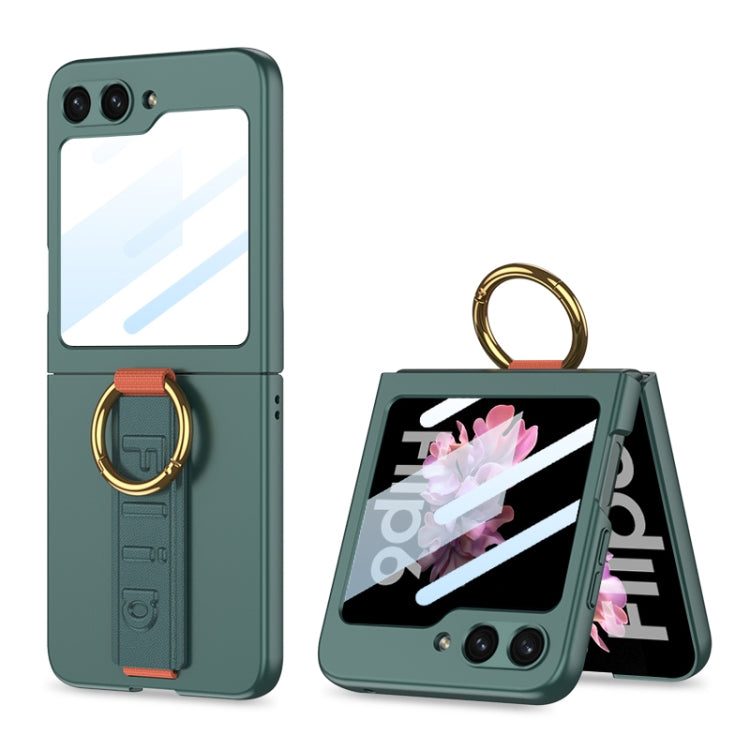 For Samsung Galaxy Z Flip6 GKK Integrated Ultrathin Shockproof Phone Case with Ring Wrist Strap(Green) - free shipping - PMC Jewellery - Order now!