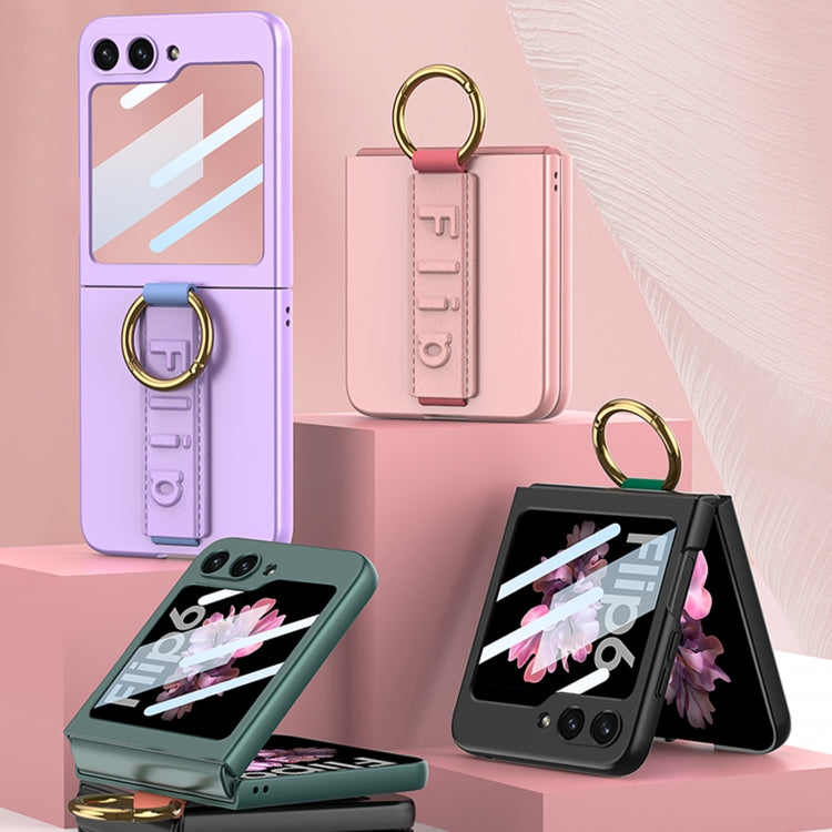 For Samsung Galaxy Z Flip6 GKK Integrated Ultrathin Shockproof Phone Case with Ring Wrist Strap(Green) - free shipping - PMC Jewellery - Order now!