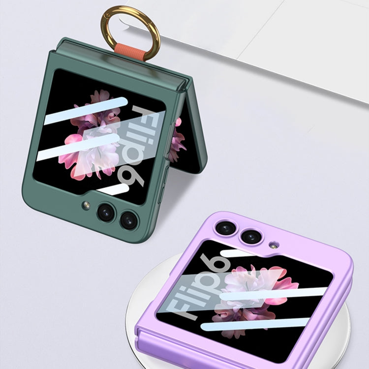 For Samsung Galaxy Z Flip6 GKK Integrated Ultrathin Shockproof Phone Case with Ring Wrist Strap(Green) - free shipping - PMC Jewellery - Order now!