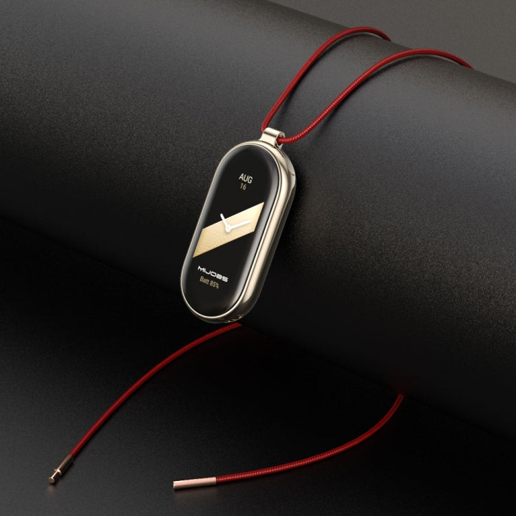 For Xiaomi Smart Band 10 / 9 / 8 Mijobs Stainless Steel Buckle Wax Rope Necklace(Red+Light Gold) - free shipping - PMc TechLife - Order now!