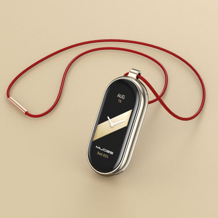 For Xiaomi Smart Band 10 / 9 / 8 Mijobs Stainless Steel Buckle Wax Rope Necklace(Red+Light Gold) - free shipping - PMc TechLife - Order now!