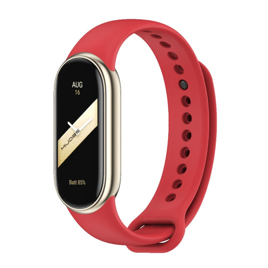 For Xiaomi Mi Band 8 Mijobs Solid Color Silicone Watch Band(Red) - Watch Bands by MIJOBS | Online Shopping South Africa | PMC Jewellery | Buy Now Pay Later Mobicred