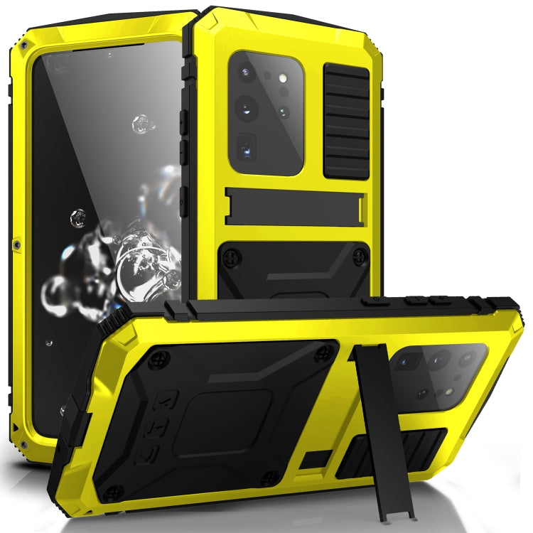 For Samsung Galaxy S20 Ultra R-JUST Waterproof Shockproof Dustproof Metal + Silicone Protective Case(Yellow) - Galaxy Phone Cases by R-JUST | Online Shopping South Africa | PMC TechLife | Buy Now Pay Later Mobicred
