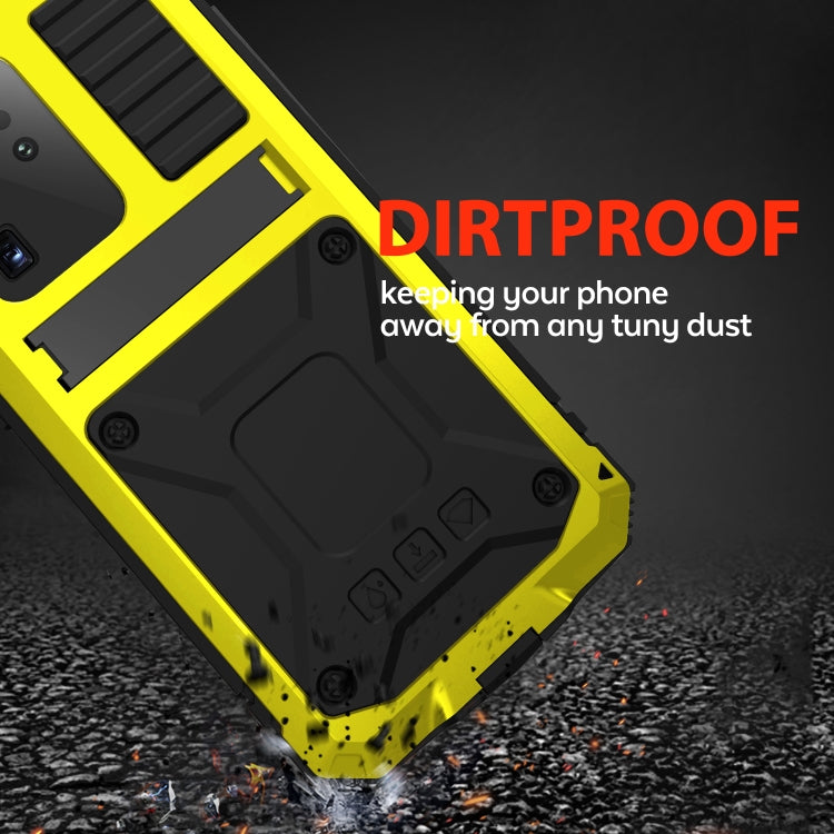 For Samsung Galaxy S20 Ultra R-JUST Waterproof Shockproof Dustproof Metal + Silicone Protective Case(Yellow) - Galaxy Phone Cases by R-JUST | Online Shopping South Africa | PMC Jewellery