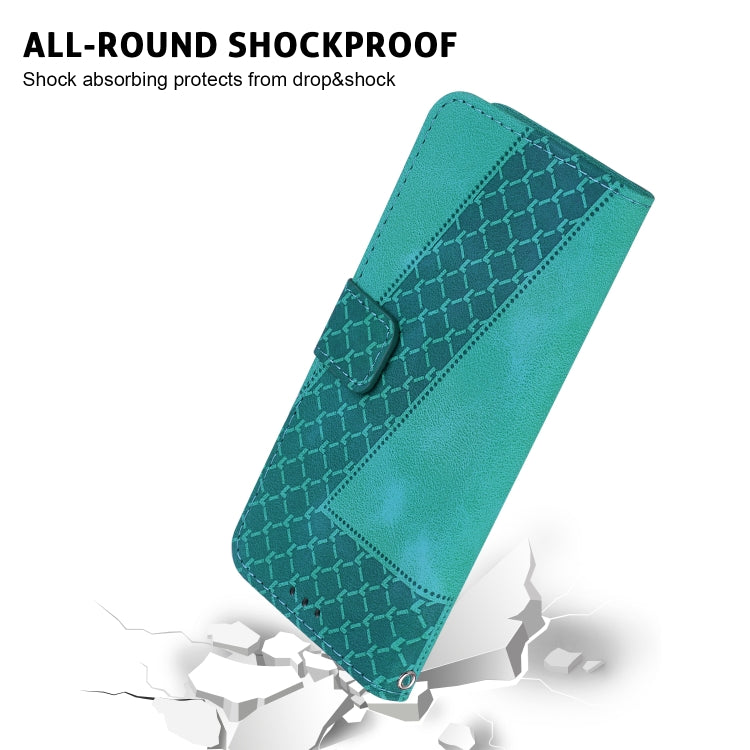 For iPhone 16 Pro Max Seven-shaped Embossed Leather Phone Case(Green) - free shipping - PMC TechLife - Order now!