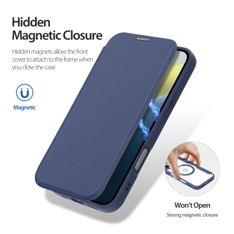 For iPhone 16 Plus DUX DUCIS Skin X Pro Series Magsafe PC + TPU Phone Leather Case(Blue) - iPhone 16 Plus Cases by DUX DUCIS | Online Shopping South Africa | PMC Jewellery | Buy Now Pay Later Mobicred