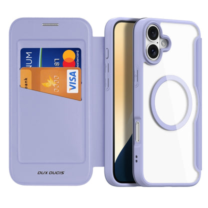 For iPhone 16 Plus DUX DUCIS Skin X Pro Series Magsafe PC + TPU Phone Leather Case(Purple) - iPhone 16 Plus Cases by DUX DUCIS | Online Shopping South Africa | PMC Jewellery | Buy Now Pay Later Mobicred