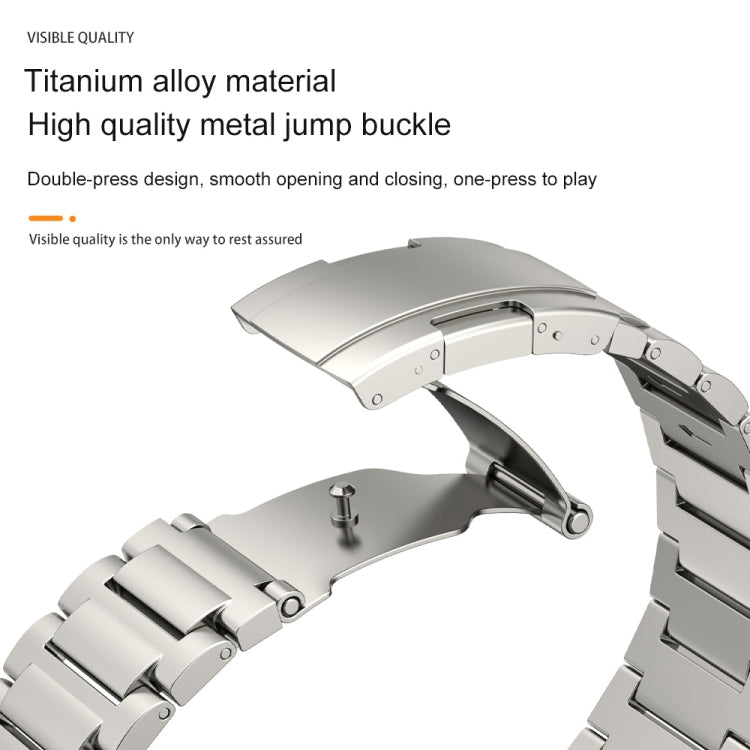 22mm Three Strains Vertical Riser Turtle Buckle Titanium Metal Watch Band(Titanium Gray) - Watch Bands by PMC Jewellery | Online Shopping South Africa | PMC Jewellery