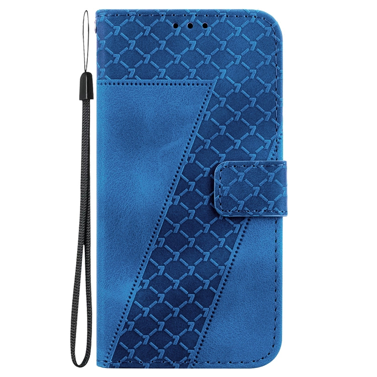 For Google Pixel 9 Pro 7-shaped Embossed Leather Phone Case(Blue) - Google Cases by PMC Jewellery | Online Shopping South Africa | PMC Jewellery | Buy Now Pay Later Mobicred