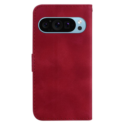 For Google Pixel 9 7-shaped Embossed Leather Phone Case(Red) - Google Cases by PMC Jewellery | Online Shopping South Africa | PMC Jewellery | Buy Now Pay Later Mobicred