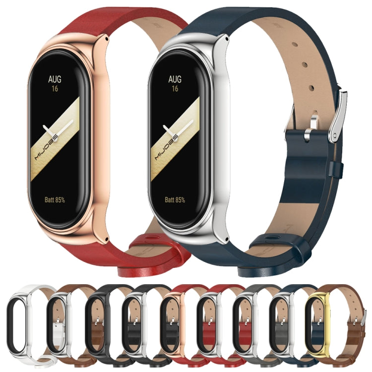 For Xiaomi Mi Band 8 Mijobs CS Case Microfiber PU Leather Watch Band(White Silver) - free shipping - PMc TechLife - Order now!