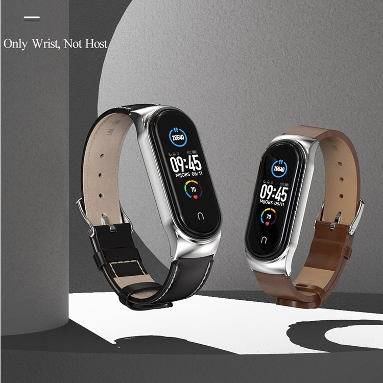 For Xiaomi Mi Band 8 Mijobs CS Case Microfiber PU Leather Watch Band(Black Silver) - free shipping - PMc TechLife - Order now!