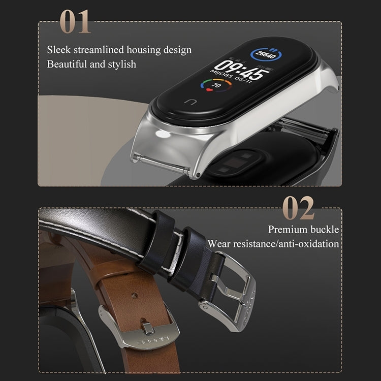 For Xiaomi Mi Band 8 Mijobs CS Case Microfiber PU Leather Watch Band(Blue Silver) - free shipping - PMc TechLife - Order now!