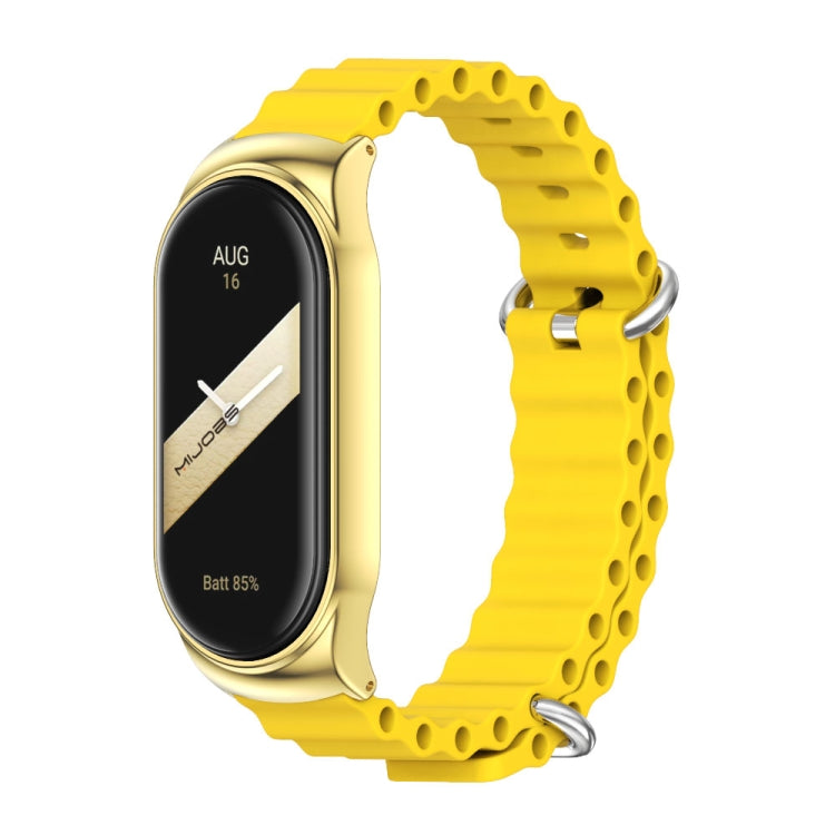 For Xiaomi Mi Band 8 Mijobs CS Case Marine Silicone Breathable Watch Band(Yellow Gold) - free shipping - PMc TechLife - Order now!