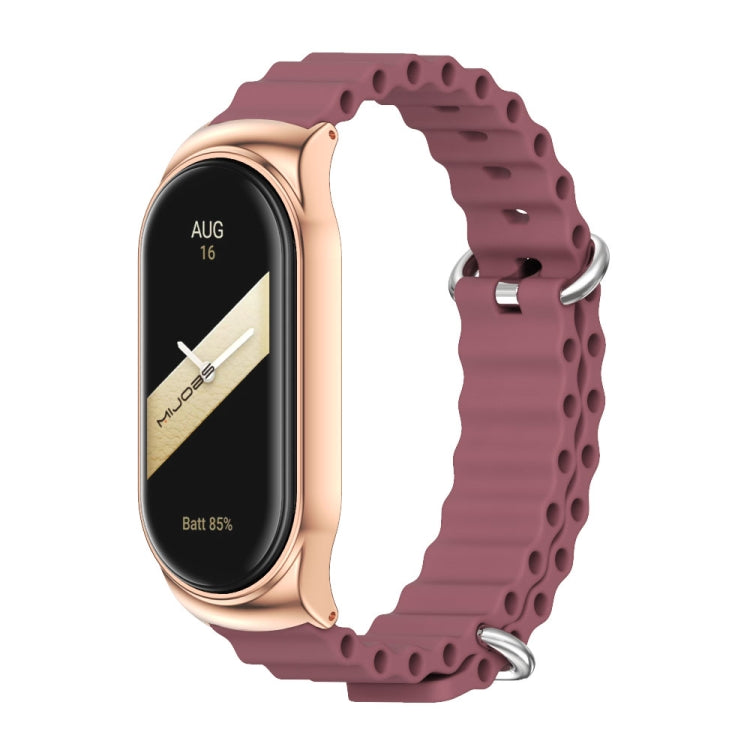 For Xiaomi Mi Band 8 Mijobs CS Case Marine Silicone Breathable Watch Band(Wine Red Rose Gold) - free shipping - PMc TechLife - Order now!