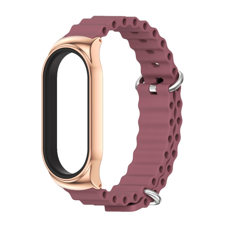 For Xiaomi Mi Band 8 Mijobs CS Case Marine Silicone Breathable Watch Band(Wine Red Rose Gold) - free shipping - PMc TechLife - Order now!