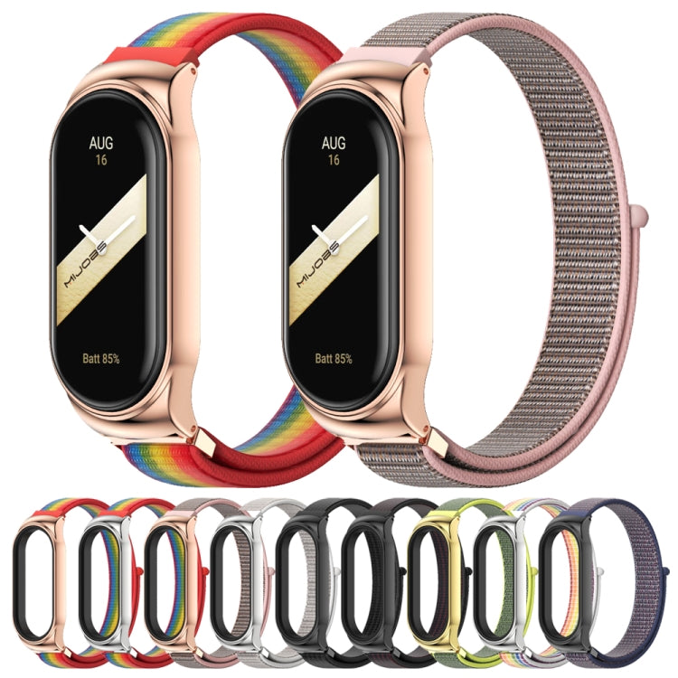 For Xiaomi Mi Band 8 Mijobs CS Case Breathable Nylon Loop Watch Band(Pink Rose Gold) - free shipping - PMc TechLife - Order now!