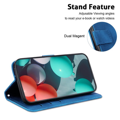 For Honor Magic6 Pro Seven-shaped Embossed Leather Phone Case(Blue) - Honor Cases by PMC Jewellery | Online Shopping South Africa | PMC Jewellery | Buy Now Pay Later Mobicred