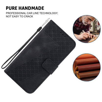 For Honor Magic6 Pro Seven-shaped Embossed Leather Phone Case(Black) - Honor Cases by PMC Jewellery | Online Shopping South Africa | PMC Jewellery | Buy Now Pay Later Mobicred