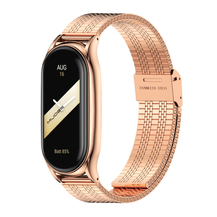 For Xiaomi Mi Band 8 Mijobs Plus Case Metal Watch Band(Rose Gold) - free shipping - PMc TechLife - Order now!