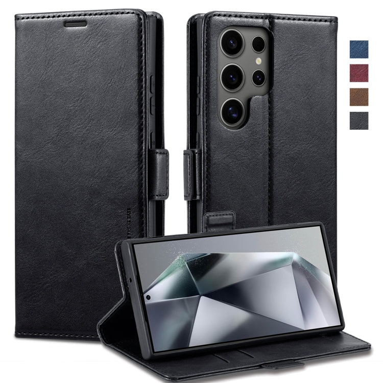 For Samsung Galaxy S24 Ultra LC.IMEEKE RFID Anti-theft Leather Phone Case(Black) - free shipping - PMC Jewellery - Order now!