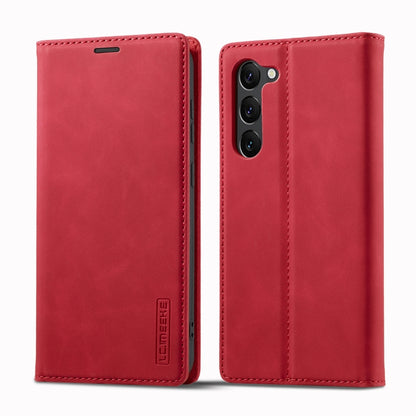 For Samsung Galaxy S24 5G LC.IMEEKE Strong Magnetism Microfiber Leather Phone Case(Red) - Galaxy S24 5G Cases by LC.IMEEKE | Online Shopping South Africa | PMC Jewellery | Buy Now Pay Later Mobicred