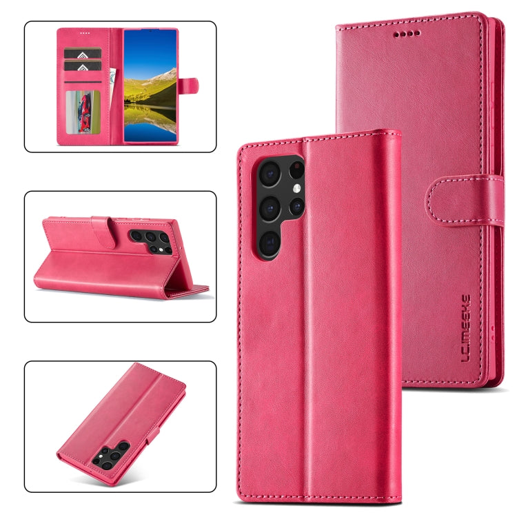 For Samsung Galaxy S24 Ultra 5G LC.IMEEKE Calf Texture Leather Phone Case(Red) - Galaxy S24 Ultra 5G Cases by LC.IMEEKE | Online Shopping South Africa | PMC Jewellery | Buy Now Pay Later Mobicred